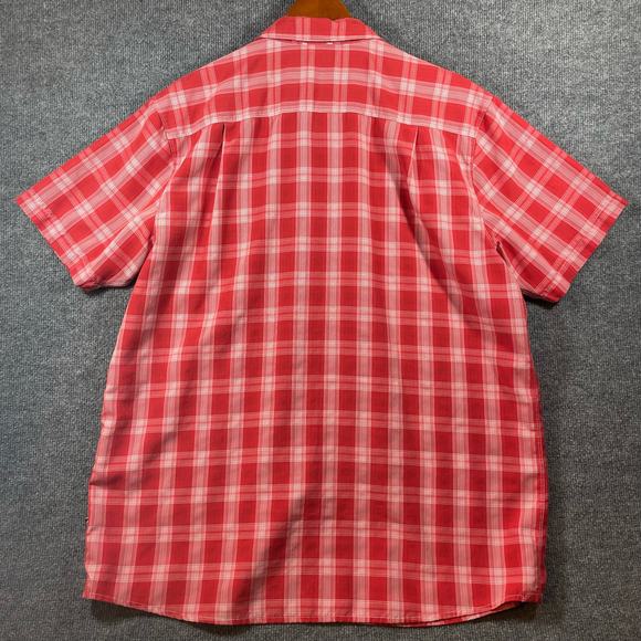 The North Face Button Up Shirt Men's XXL Red Plaid Mesh Breathable Trail Camping - Picture 11 of 12